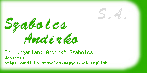 szabolcs andirko business card